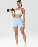 Women High Waist Solid Color Sports Shorts S-XL