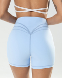Women High Waist Solid Color Sports Shorts S-XL