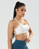 Women Solid Color Backless Yoga Sports Bra Beige Deep Gray Blue Brown Black S-XL