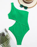 Single Shoulder Women Hollow Out One Piece Swimsuit S-XL