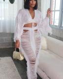 Knitted Women Hot Wholesale New Beach Two Piece Skirt Set  S-XXL
