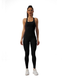 Women Sleeveless Slim Solid Color High Elasticity Yoga Jumpsuit S-L