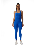 Women Sleeveless Slim Solid Color High Elasticity Yoga Jumpsuit S-L