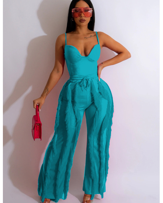 New Arrival Wholesale Ladies Two Piece Pant Set