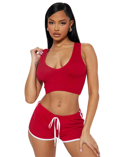 Sporty Women New Wholesale Two Piece Short Set