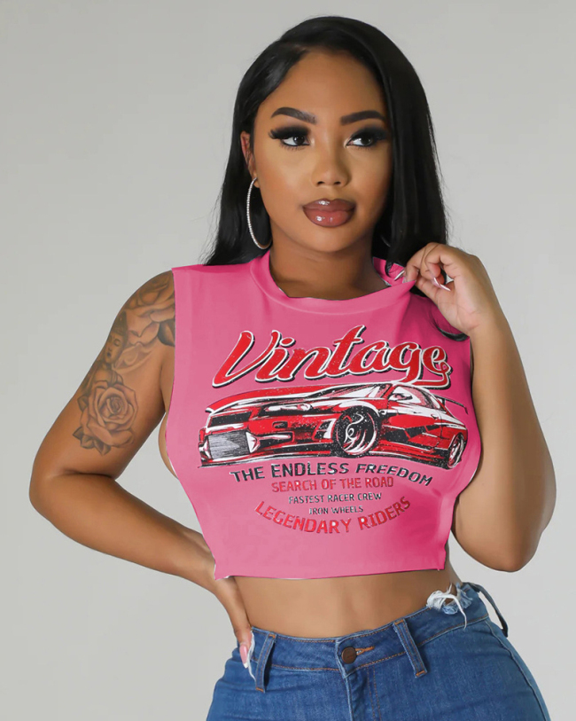 Sleeveless Women Cute Tops S-XL