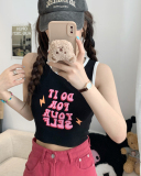 Letter Printed Women Hot Girl Top Vest