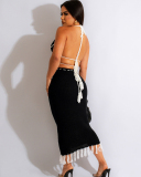 Knitted Women Cute Sexy Two Piece Skirt Dress S-XL