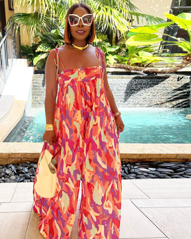 Loose Style Women Holiday Loose Jumpsuit L-3XL