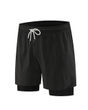 Hot Sale Quick Dry Fitness Running Sports Training Men's Lined Shorts Plus Size S-4XL