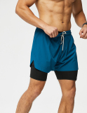 Hot Sale Quick Dry Fitness Running Sports Training Men's Lined Shorts Plus Size S-4XL
