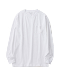 260g Heavy Fabric Pocket Pure Cotton Long Sleeves Threaded Cuffs Two Stitches Solid Color Bottoming Shirt Tops