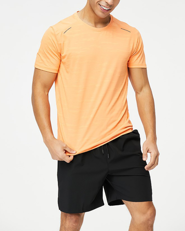 Men's Summer Quick Dry Short Sleeve Men Loose Round Neck Breathable Running T-shirt White Blue Orange Black M-3XL