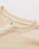 260g Heavy Fabric Pocket Pure Cotton Long Sleeves Threaded Cuffs Two Stitches Solid Color Bottoming Shirt Tops