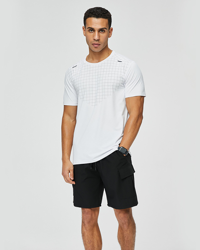 Men's Short Sleeve Round Neck [rinted Running Casual T-shirt Purple Green White Black M-3XL