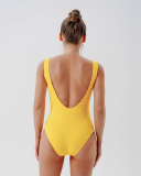 Open Back Zip Women One Piece Swimsuit S-XXL