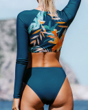 Long Sleeve Women Sun Beach Bikini Set