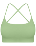 Women Criss Cross Back Solid Color Sling Sport Bra Yoga Tops 4-12
