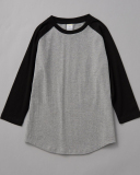 230g Fabric Three-quarter-sleeved T-shirt Pure Cotton Retro Slanted Shoulders Color Matching Curved Hem