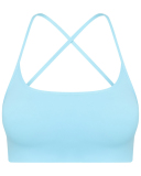 Women Criss Cross Back Solid Color Sling Sport Bra Yoga Tops 4-12