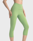 Women High Waist Solid Color 7 Point Leggings 4-12