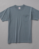230g Fabric Pocket T-shirt with Two Needles Heavy Seamless Barrel Knitting Round Neck Short-sleeved Trendy Men's and Women's T-shirt