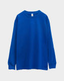 250g Fabric 17 Cotton Heavyweight Blank Shirts Round Neck Long Sleeves Threaded Cuffs T-Shirts Thick Solid Color Parent-child Long Sleeves
