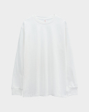 250g Fabric 17 Cotton Heavyweight Blank Shirts Round Neck Long Sleeves Threaded Cuffs T-Shirts Thick Solid Color Parent-child Long Sleeves