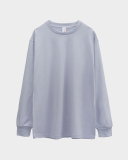 250g Fabric 17 Cotton Heavyweight Blank Shirts Round Neck Long Sleeves Threaded Cuffs T-Shirts Thick Solid Color Parent-child Long Sleeves