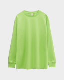 250g OEM Fabric 17 Cotton Heavyweight Blank Shirts Round Neck Long Sleeves Threaded Cuffs T-Shirts Thick Solid Color Parent-child Long Sleeves