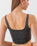 Women Sleeveless New Style Jeans U Neck Quick Dry Sports Vest S-2XL