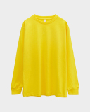 250g OEM Fabric 17 Cotton Heavyweight Blank Shirts Round Neck Long Sleeves Threaded Cuffs T-Shirts Thick Solid Color Parent-child Long Sleeves