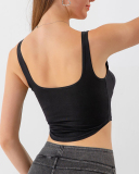 Women Sleeveless New Style Jeans U Neck Quick Dry Sports Vest S-2XL