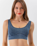 Hot Sale U Neck Women Slim Jeans Yoga Tops S-2XL