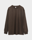 250g OEM Fabric 17 Cotton Heavyweight Blank Shirts Round Neck Long Sleeves Threaded Cuffs T-Shirts Thick Solid Color Parent-child Long Sleeves