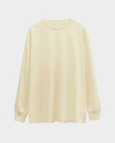 250g OEM Fabric 17 Cotton Heavyweight Blank Shirts Round Neck Long Sleeves Threaded Cuffs T-Shirts Thick Solid Color Parent-child Long Sleeves