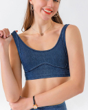 Hot Sale U Neck Women Slim Jeans Yoga Tops S-2XL