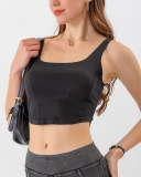 Women Sleeveless New Style Jeans U Neck Quick Dry Sports Vest S-2XL
