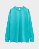 250g OEM Fabric 17 Cotton Heavyweight Blank Shirts Round Neck Long Sleeves Threaded Cuffs T-Shirts Thick Solid Color Parent-child Long Sleeves