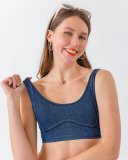 Hot Sale U Neck Women Slim Jeans Yoga Tops S-2XL