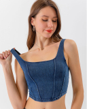Women Sleeveless New Style Jeans U Neck Quick Dry Sports Vest S-2XL