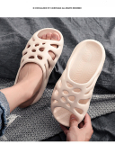 Wholesale Hollow Out Flat Round Toe White Slides & Flip Flops