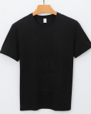 Cotton Plant Fibre Solid Color Crew Neck Men's T-shirt S-4XL