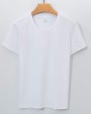 Women 170g Cotton O-Neck Summer Solid Color Basic T-shirt S-3XL