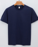Cotton Plant Fibre Solid Color Crew Neck Men's T-shirt S-4XL