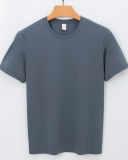Cotton Plant Fibre Solid Color Crew Neck Men's T-shirt S-4XL