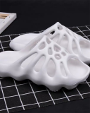 Wholesale Hollow Out Flat Round Toe White Slides & Flip Flops