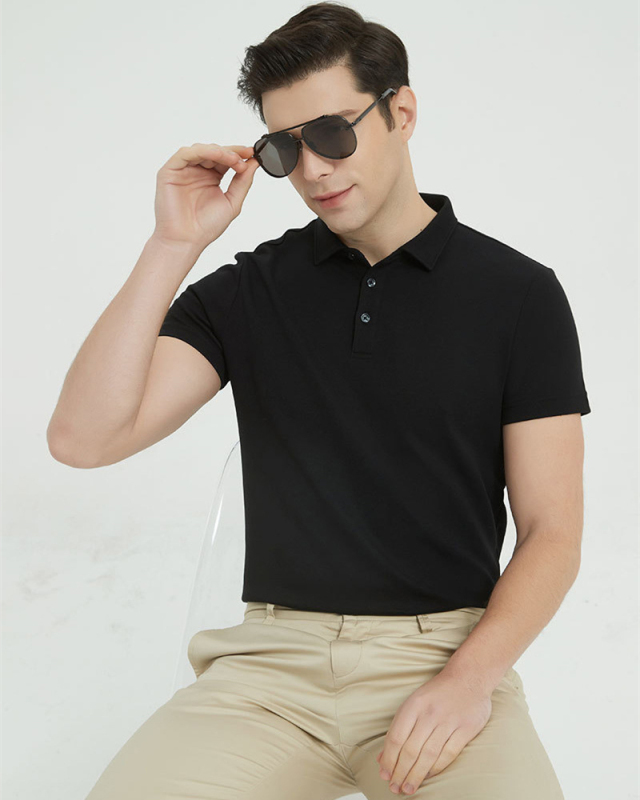 230g Cotton Polo Neck Short Sleeve Business Men's Short Sleeve Basic T-shirt S-4XL