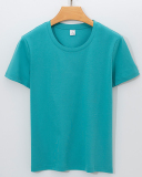 Women 170g Cotton O-Neck Summer Solid Color Basic T-shirt S-3XL