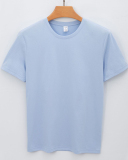Cotton Plant Fibre Solid Color Crew Neck Men's T-shirt S-4XL